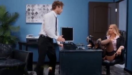 Busty Blonde Alison Avery Seduces her Employee into a Hard Fuck