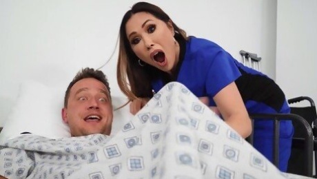 Passionate fucking on the hospital bed with Asian nurse Kianna Dior