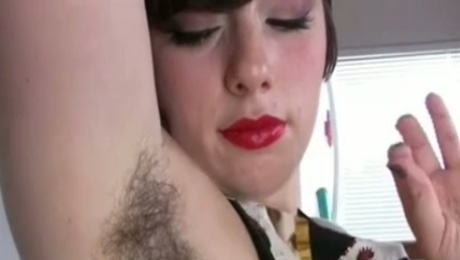 Hairy armpits and bushy pussy of my thick girl look awesome