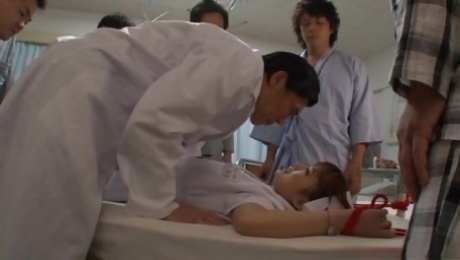 Gangbang sex for the slutty Japanese nurse Nanami Kawakam