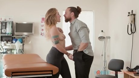 Anal examination ends with crazy sex with doctor on his table