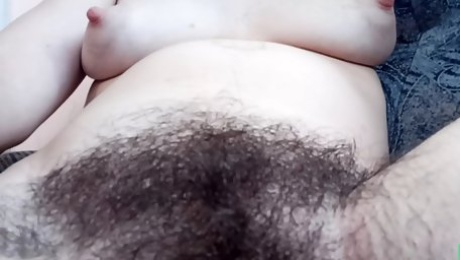 Never shaved HUGE hairy cunt. Thick forest