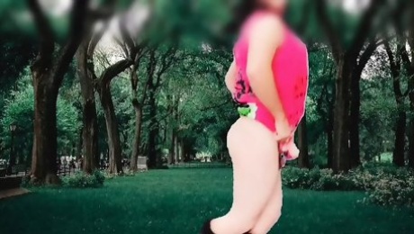 PUBLIC. Sexy ladyboy hot nude dancing in the park