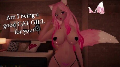 I tease your COCK with my LEWD CAT GIRL body!!! VTUBER gives strip show before TIT fuck!!!