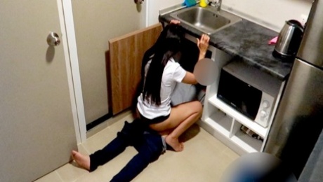 Thai Student Fucks her Plumber in the Kitchen