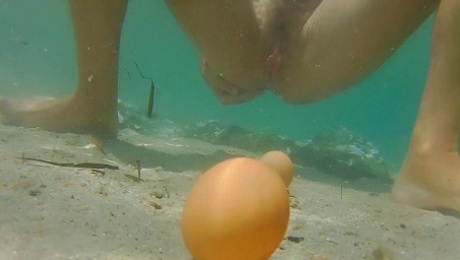 Two Eggs Amazing trip to sea floor # Public exibitionist adventure #Vaginal exercises