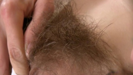 hairy girl shows her body: bushy cunt and hairy armpits