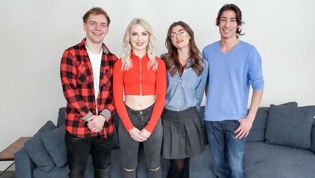 Cuties Mae Milano and Britt Blair are fucking with each other's brothers