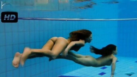 Katka and Kristy underwater hot babes